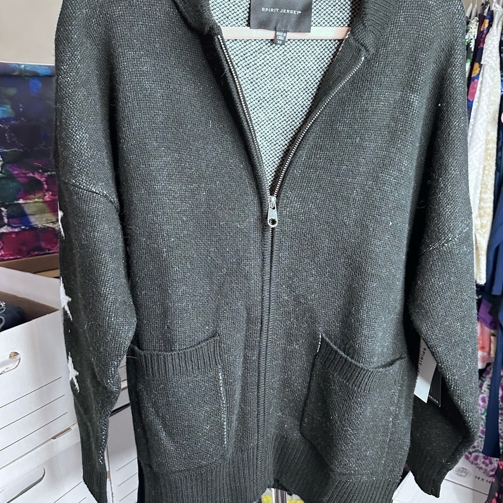 Spirit Jersey Far Out Wool Blend Cardigan NWT. Oversized XS. - Picture 5 of 15